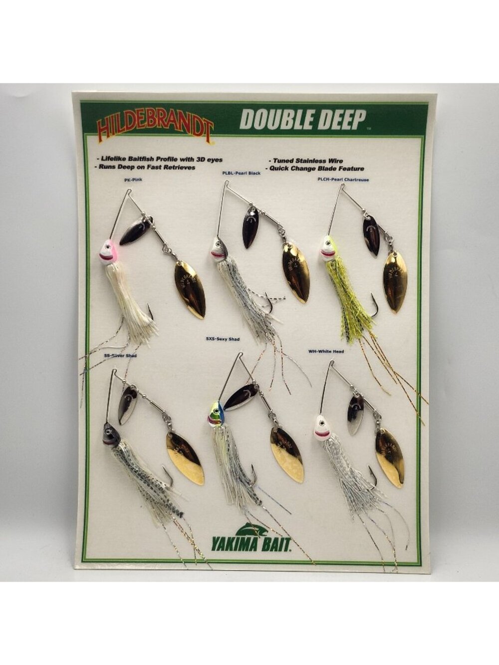 Yakima Baits Hildebrandt Double Deep Spinnerbait Display Sample Board 823612